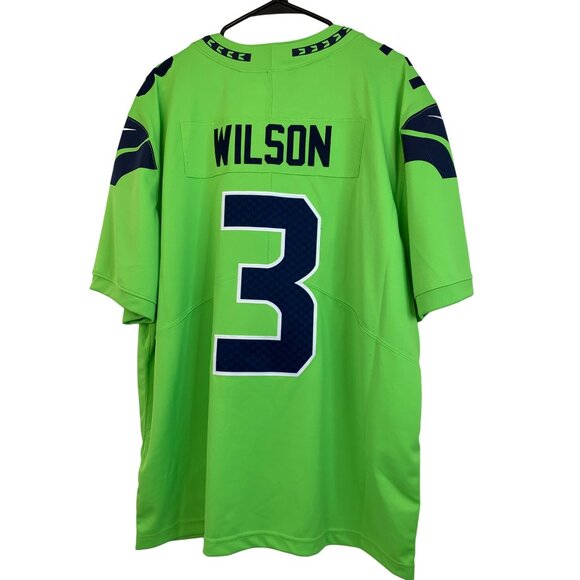 NFL Nike Mens Seahawks Jersey Shirt 2XL Mens On Field Green EUC #3 Wilson 6855 - Picture 7 of 10